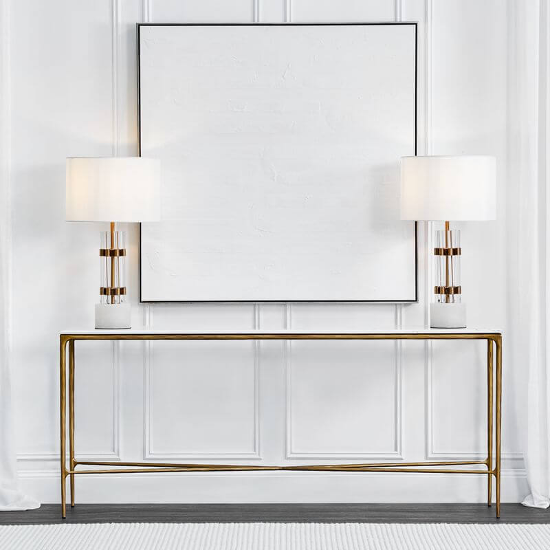 Abbey Table Lamp Modern Brass/Marble - 70cm Luxury Co