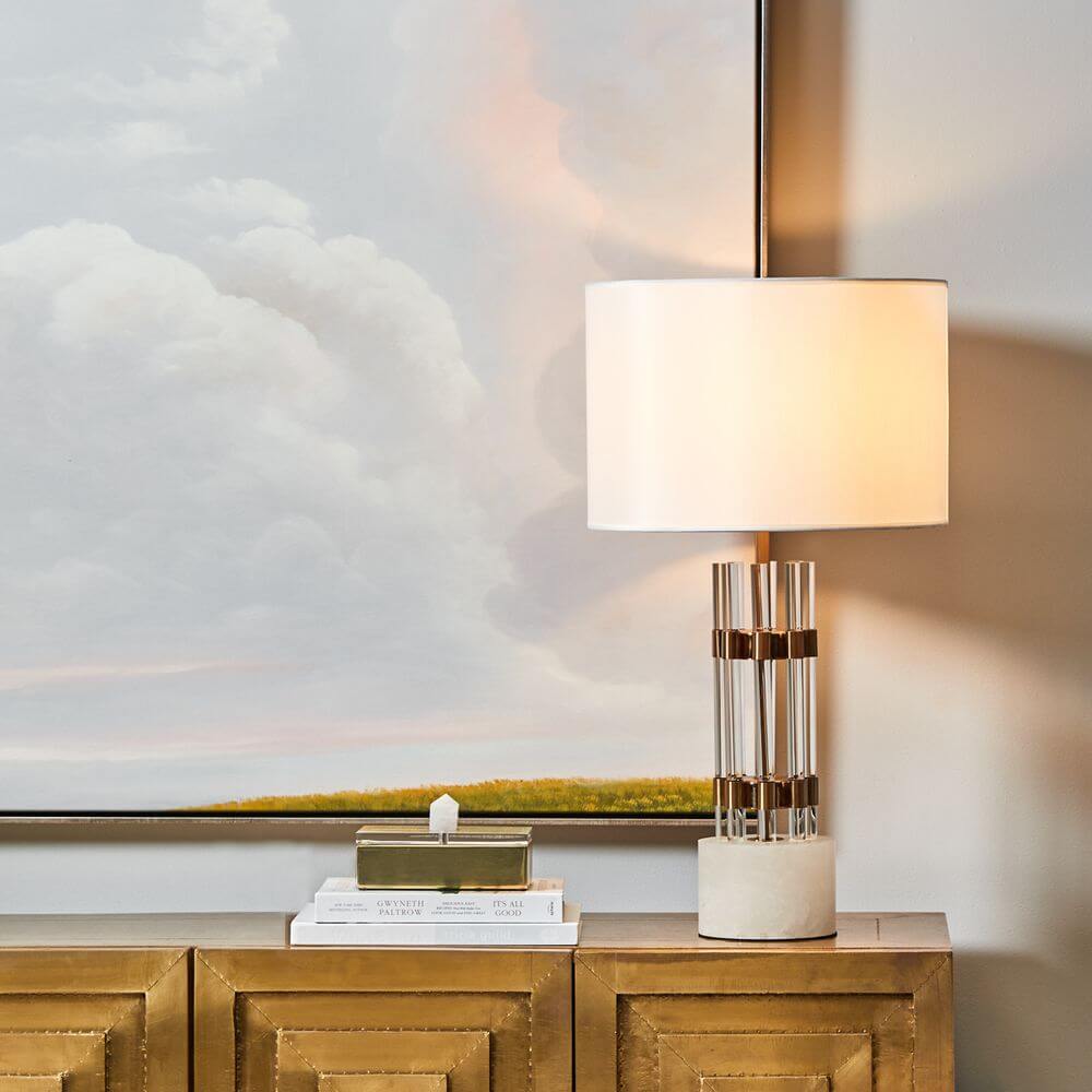 Abbey Table Lamp Modern Brass/Marble - 70cm Luxury Co