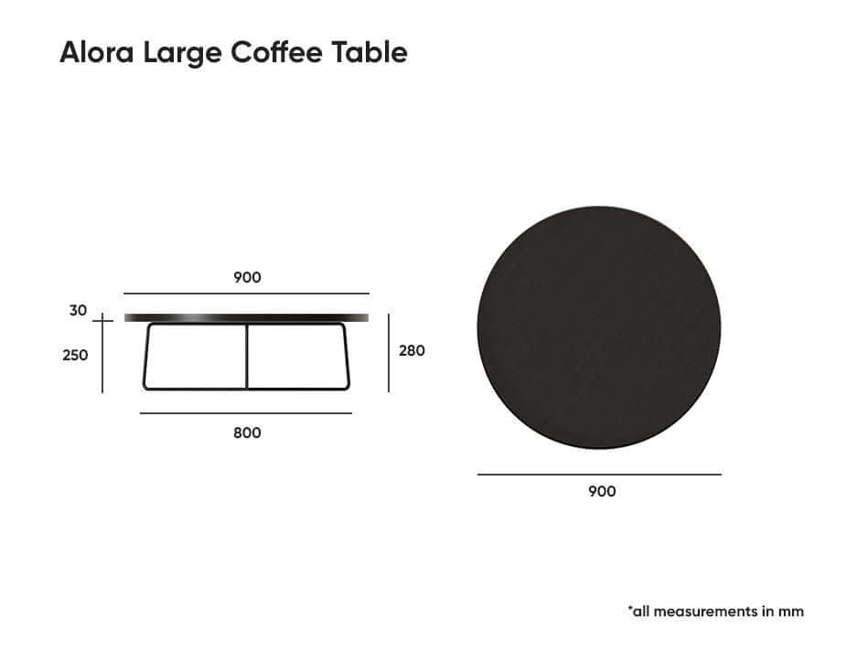 Alora Round Coffee Table Black Modern Oak - Large Luxury Co