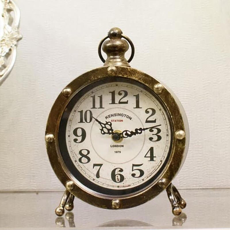 Antique Rustic Gold Kensington Table Clock Luxury Co