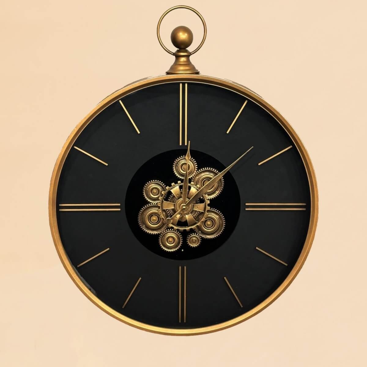 Astoria Round Industrial Wall Clock with Exposed Gears, 74cmElevate your decor with the 74cm Astoria Wall Clock - industrial style, exposed gears, and timeless elegance.