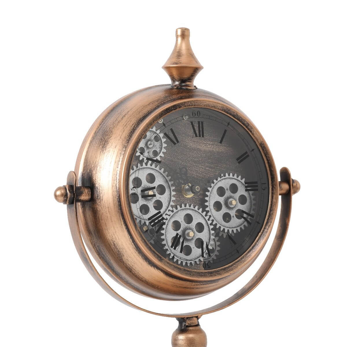 Atlas Bedside Moving Gear Clock - Rose Gold/Copper - Luxury Co