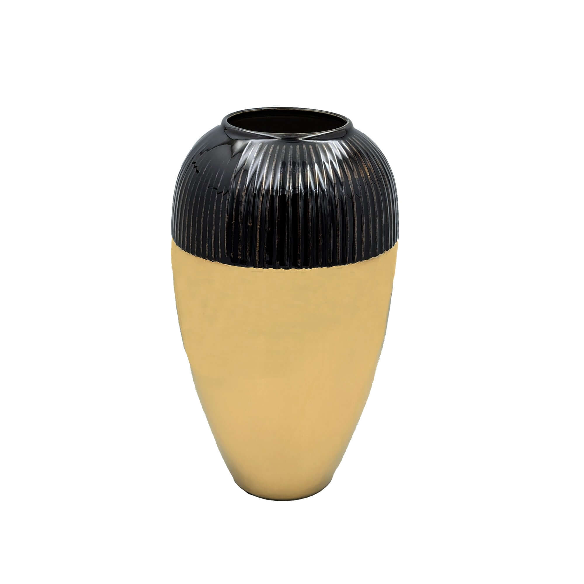 Belly Large Gold Vase – Curvaceous Ceramic Statement, 42cm