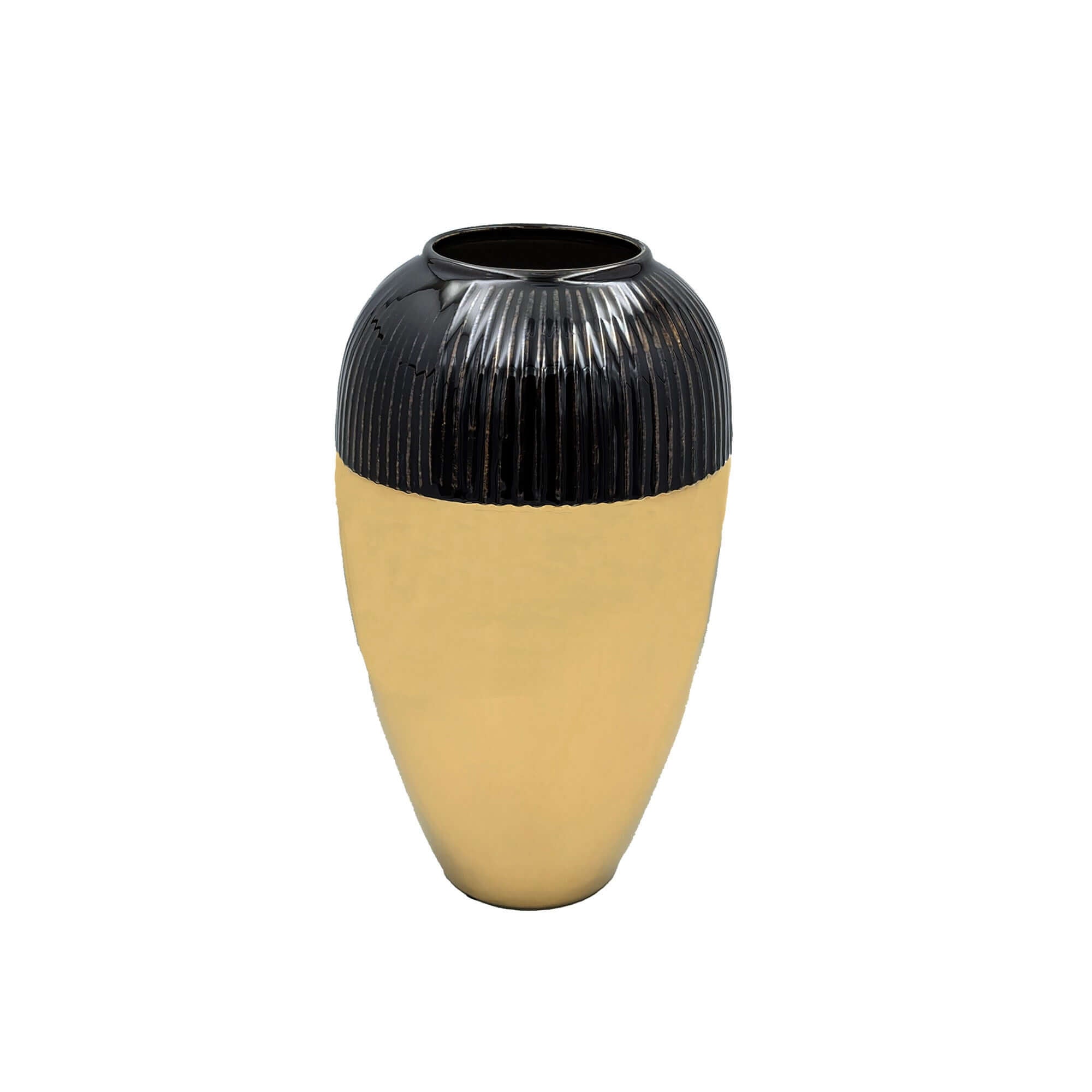 Belly Large Gold Vase – Curvaceous Ceramic Statement, 42cm