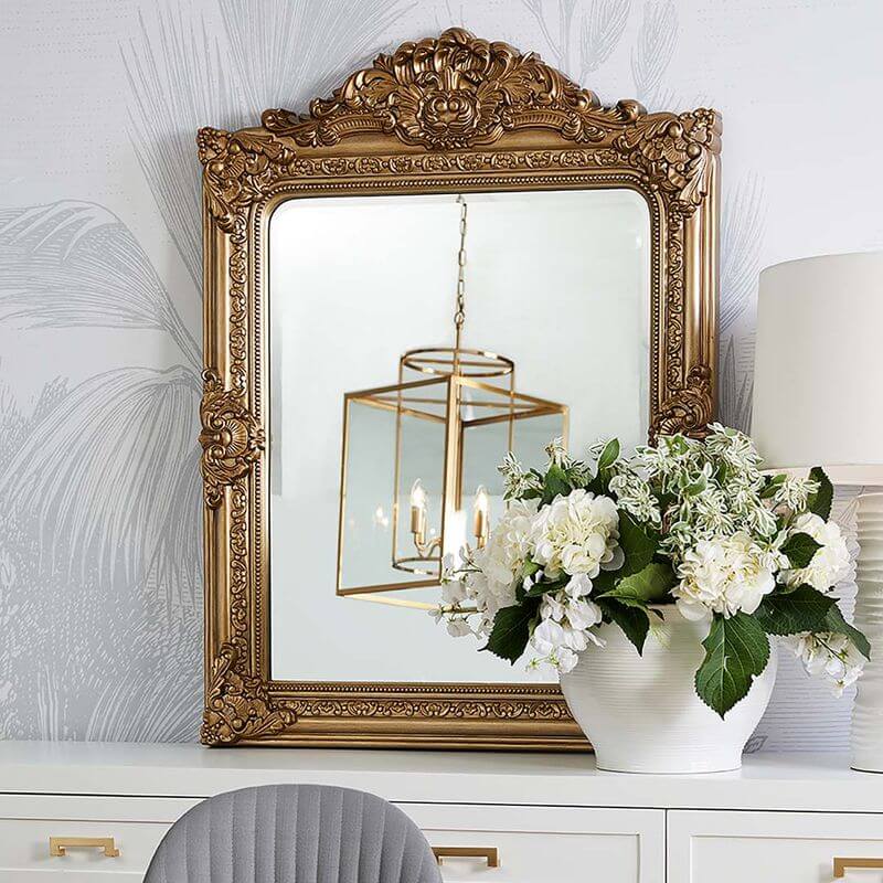 Elizabeth Antique Gold Wall Mirror Ornate - 120cm Luxury Co