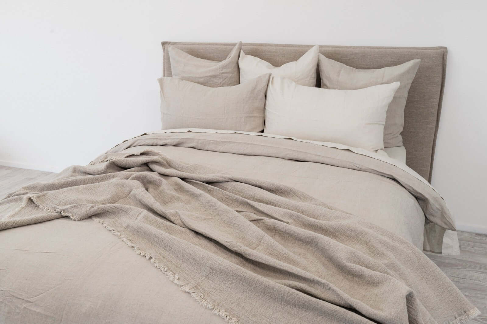 Elora Natural Linen Throw - French Flax Luxury Co