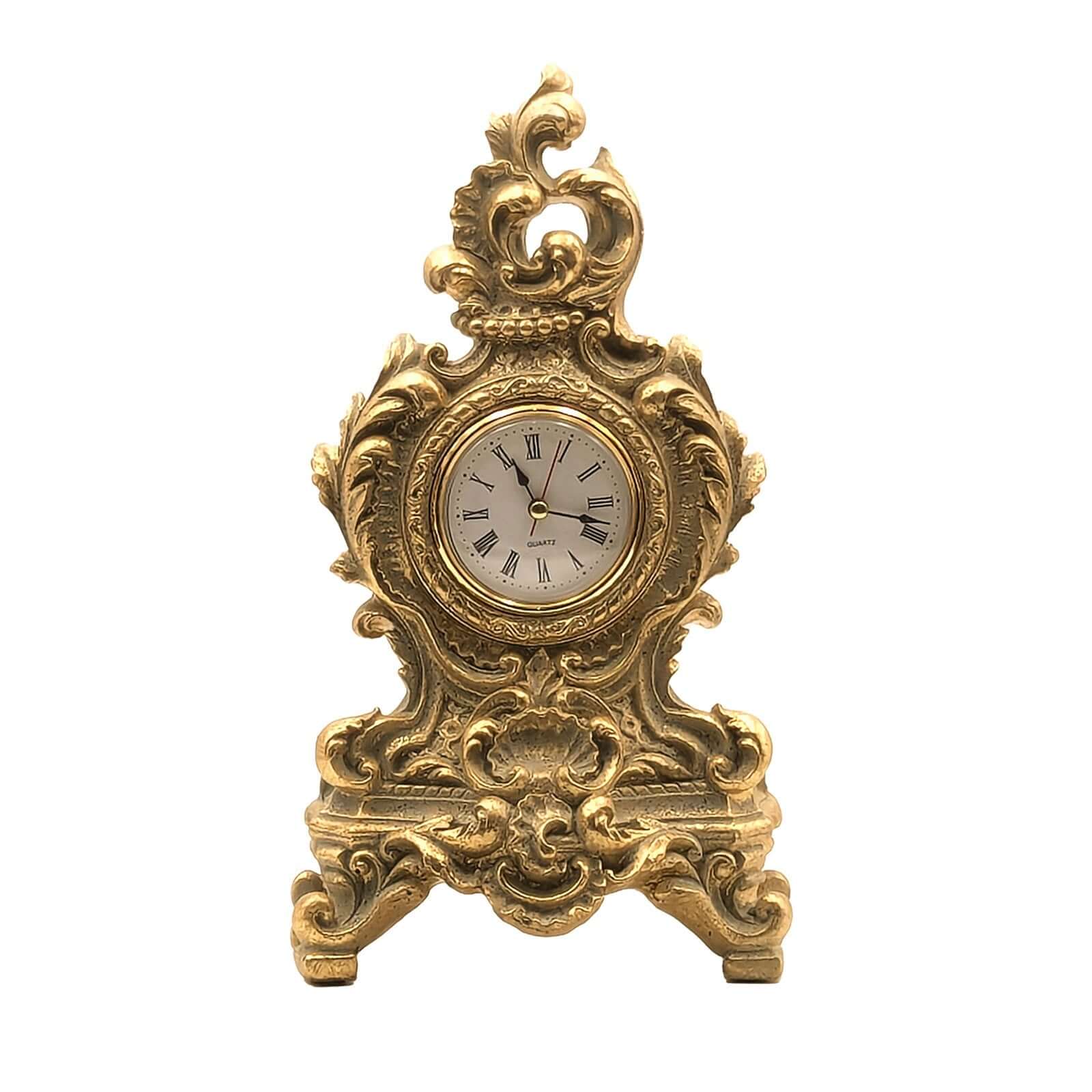 French Country Mantel Clock Rustic Gold Luxury Co