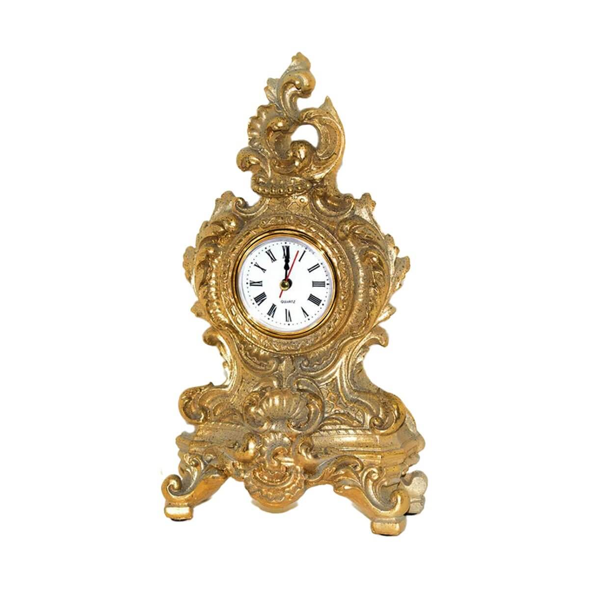 French Country Mantel Clock Rustic Gold Luxury Co