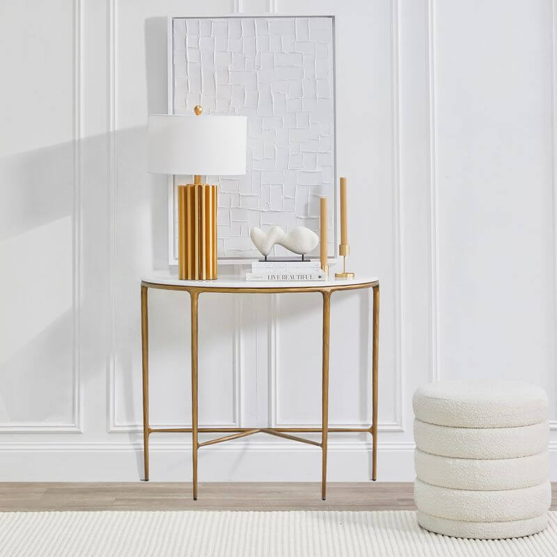 Heston Marble Half Moon Console Table Luxury Co