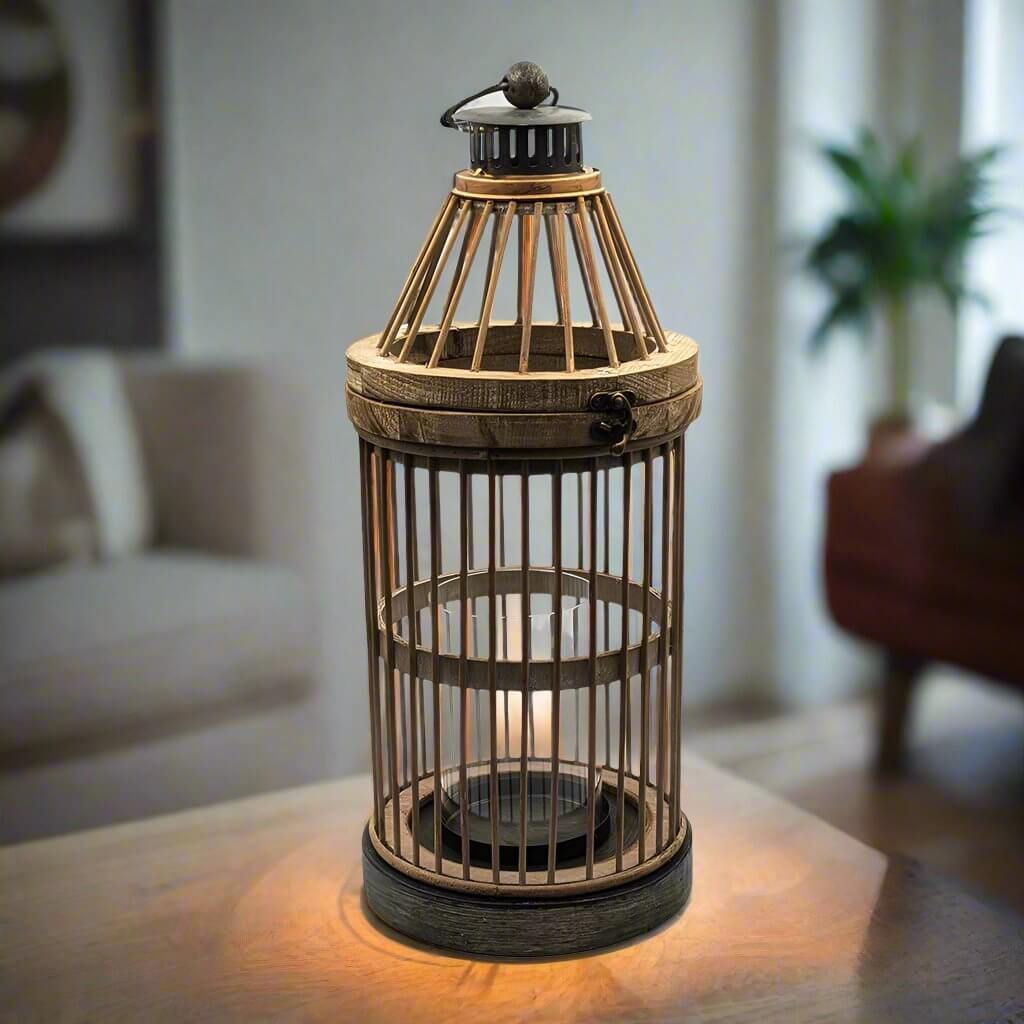 Home Beautiful Wooden Candle Lantern Large Luxury Co