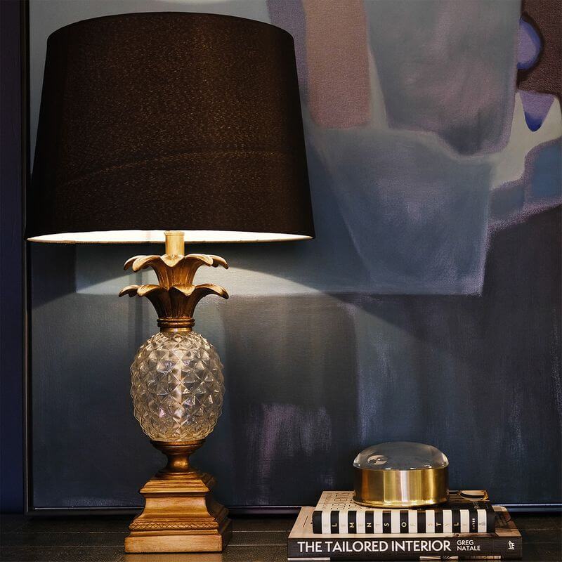 Langley Antique Table Lamp Modern Gold/Black 66cm Luxury Co