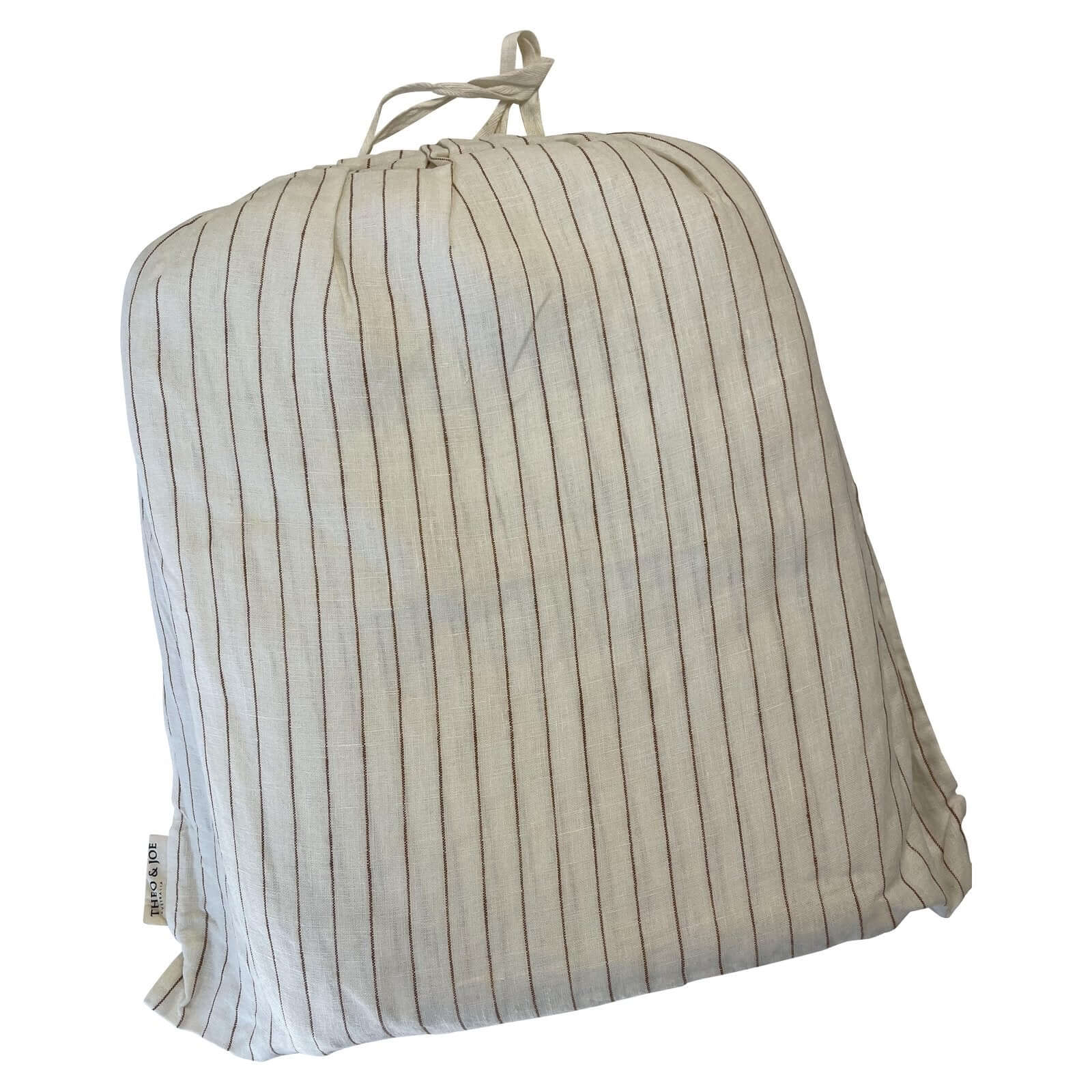 Linen Ginger Pinstripe Cover Bed Set - King & Queen Luxury Co