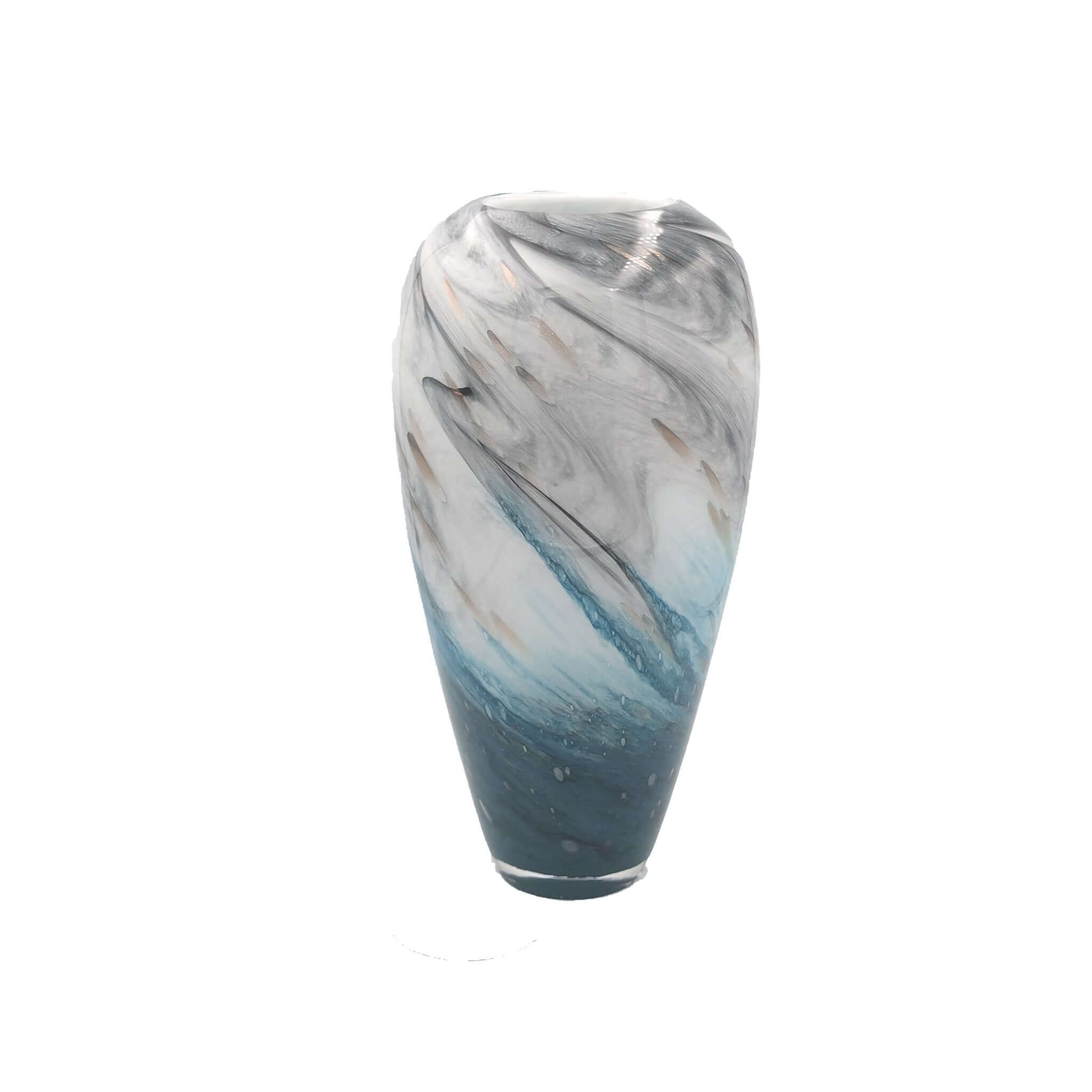 Tall Faux Marble Glass Vase – 38cm Multi-Colour Decorative AccentLuxury Coglass Vase