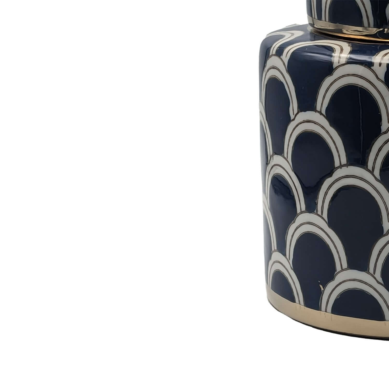 Navy & Gold Matisse Ceramic Ginger Jar Luxury Co