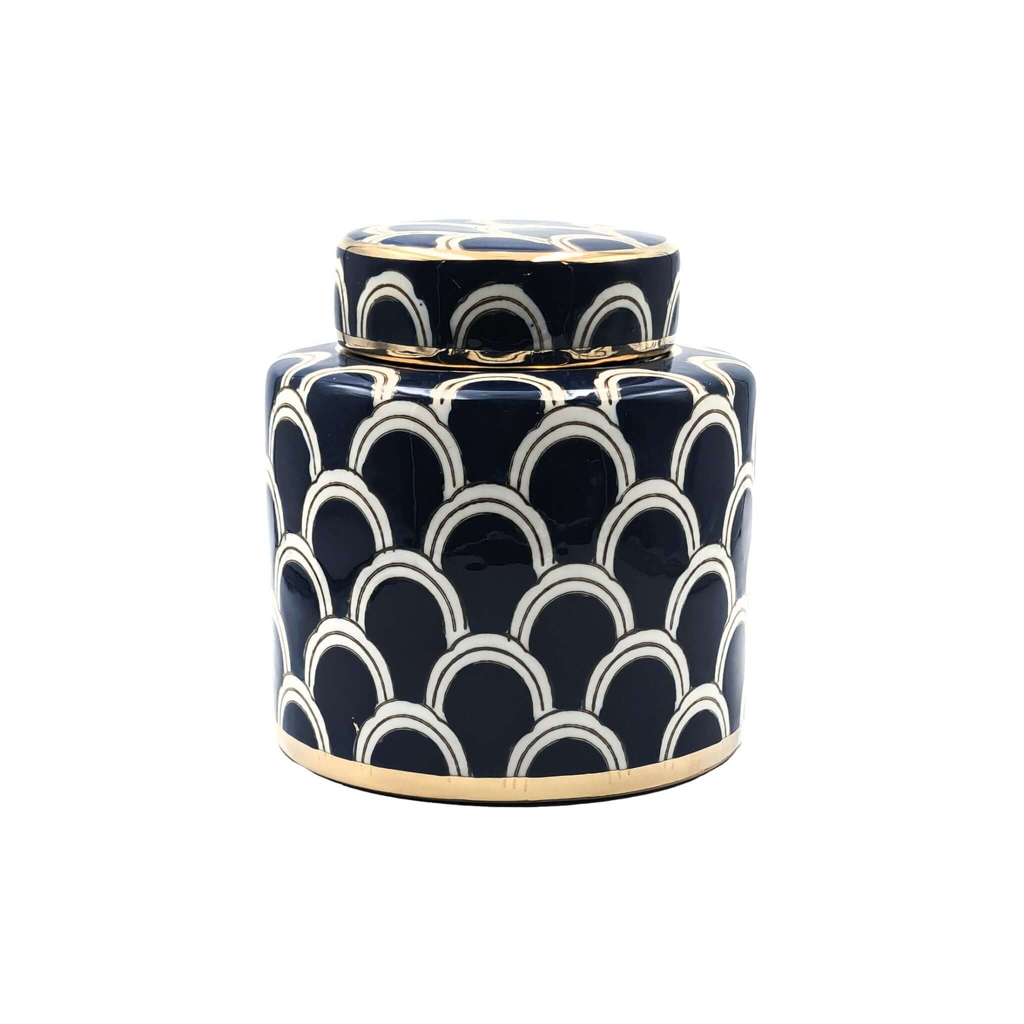 Navy & Gold Matisse Ceramic Ginger Jar Luxury Co