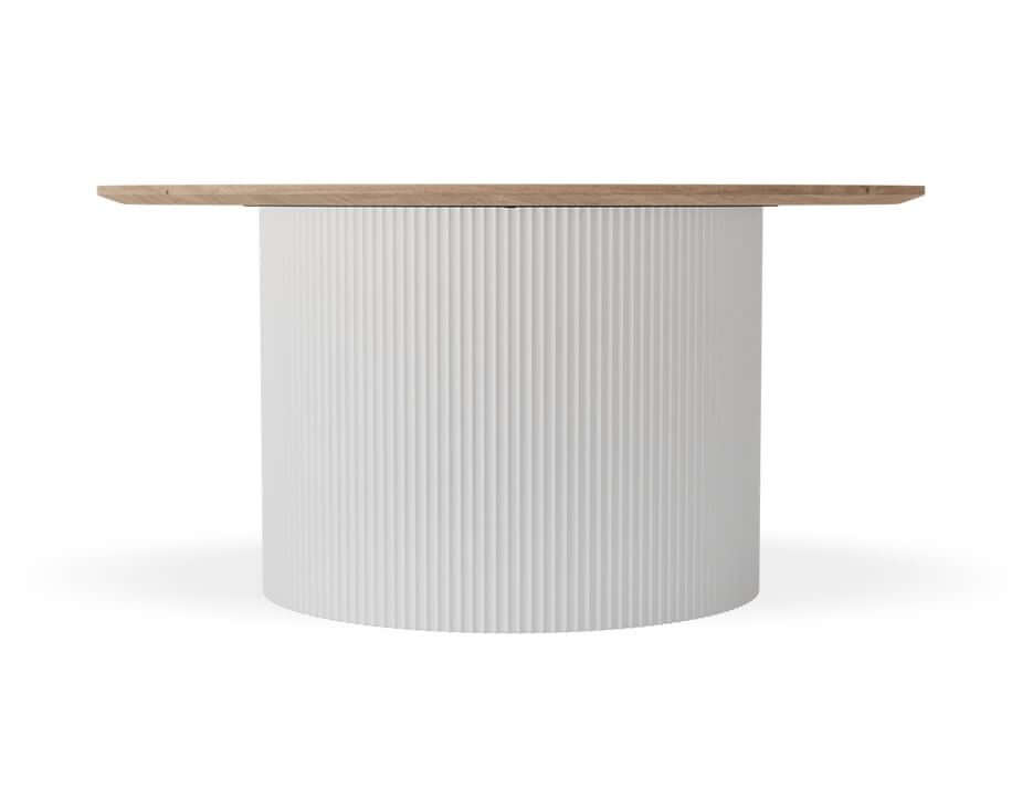 Mimi Round Coffee Table Natural - White 80cm Luxury Co