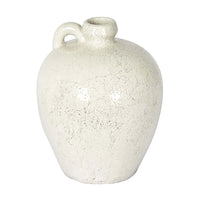 Nava Round White Terracotta Jug - Artisanal Modern Shape