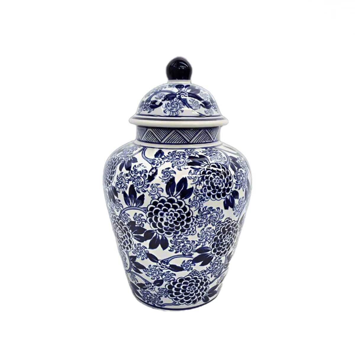 White & Blue Chrysanthemum Ginger Jar Luxury Co