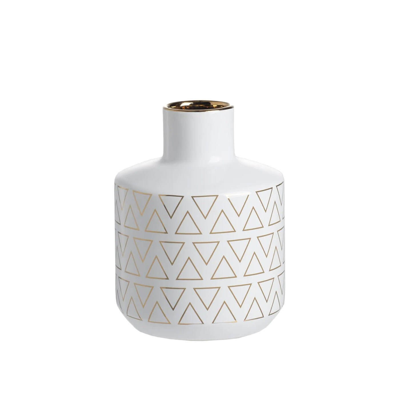 Ceramic Vase in White & Gold – Modern Minimalist Accent, 20cmElevate your home with this stylish Ceramic Vase in White & Gold, featuring premium ceramic design with polished gold accents for a modern touch.