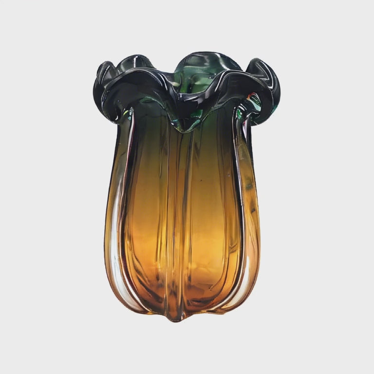 Lotus Vintage Hand Blown Glass Vase Luxury Co
