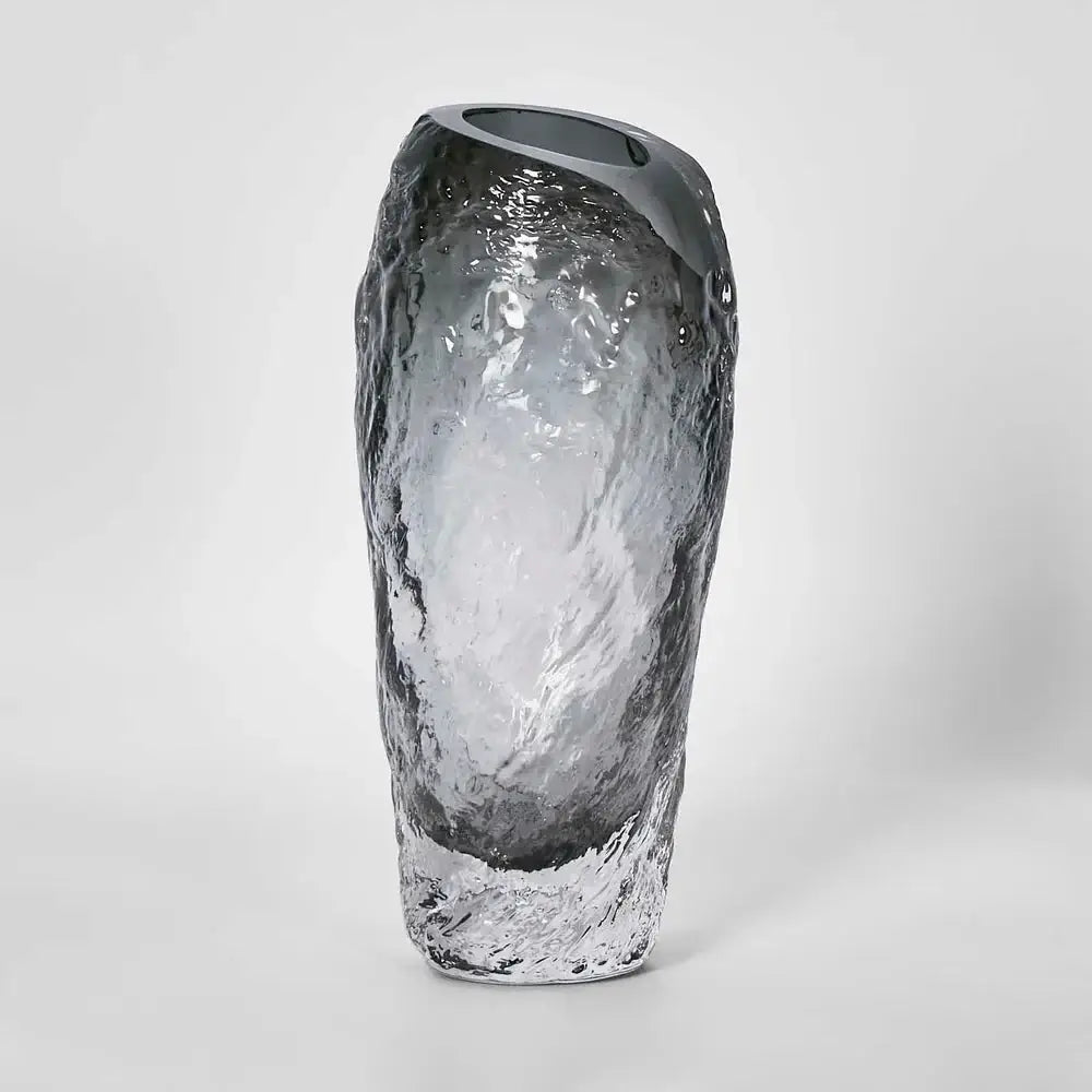 Rook Art Deco Smoke Glass Vase Luxury Co