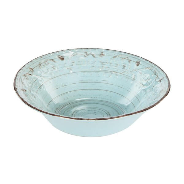 Serving Bowl Aqua Round Rustic Charm Serving Bowl Aqua