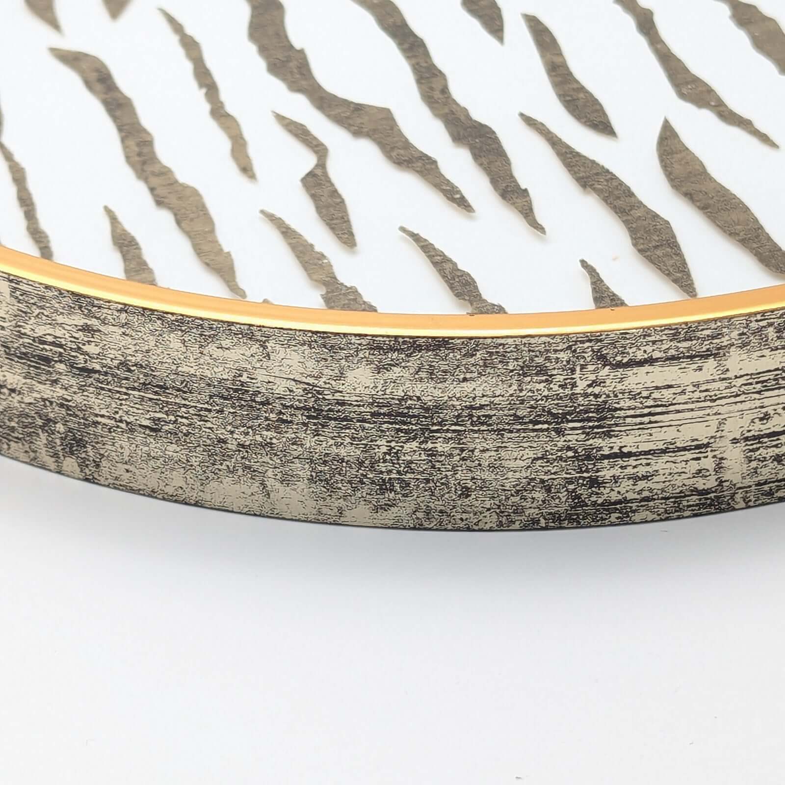 Vintage Round Serving Tray With Handles Set 2 Trays Luxury Co