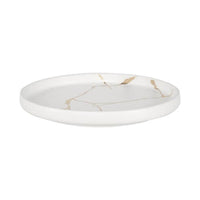 Ceramic Round Plate Wabi-Sabi Large Plate White/Gold