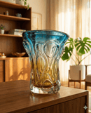 Azure & Amber Art Glass Vase Décor