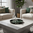 Tropical Leaf Glass Round Serving Tray