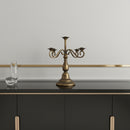 46cm Vintage Candlestick | Rustic Gold Farmhouse Style