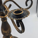 46cm Vintage Candlestick | Rustic Gold Farmhouse Style