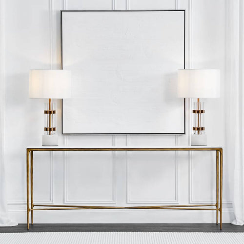 Abbey Marble Brass Table Lamp 70cm