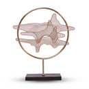 Abstract Gold Mesh Metal Ring Sculpture