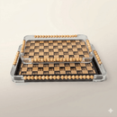 Acrylic Checkerboard Serving Tray Set