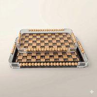 Acrylic Checkerboard Serving Tray Set