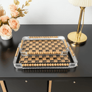 Acrylic Checkerboard Serving Tray Set