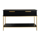 Aimee Black Fluted Console Table 140cm