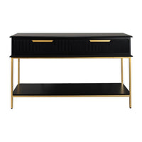 Aimee Black Fluted Console Table 140cm