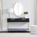 Aimee Black Fluted Console Table 140cm
