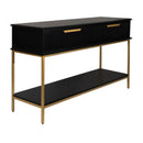 Aimee Black Fluted Console Table 140cm