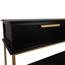Aimee Black Fluted Console Table 140cm