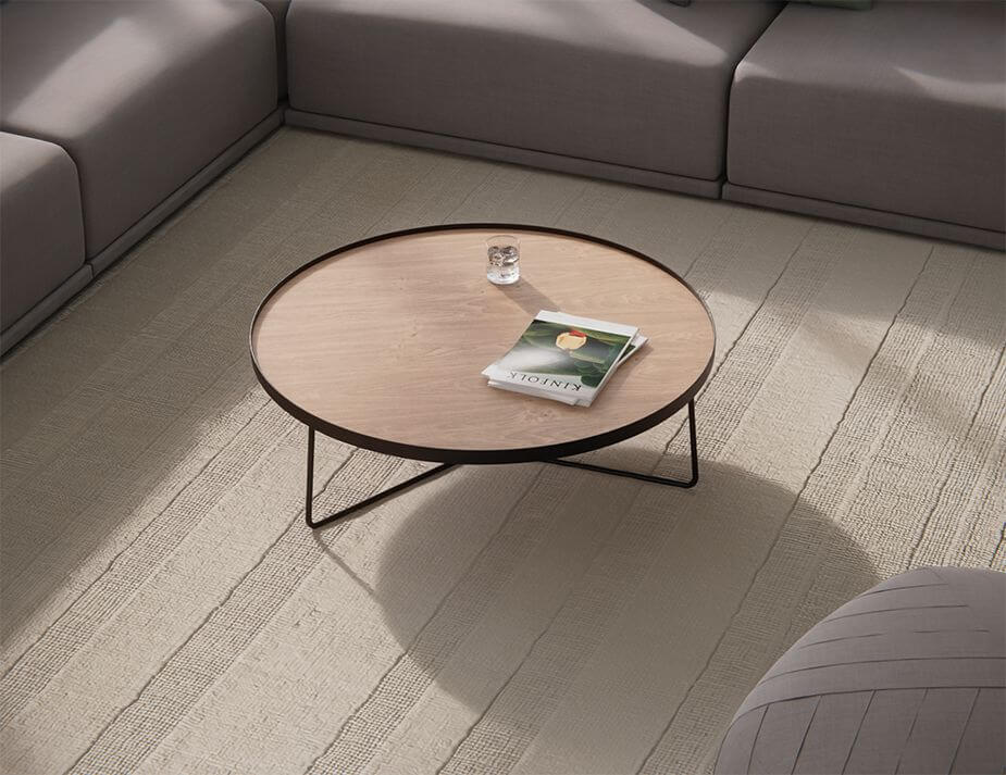 Alora Modern Black Oak Round Coffee Table