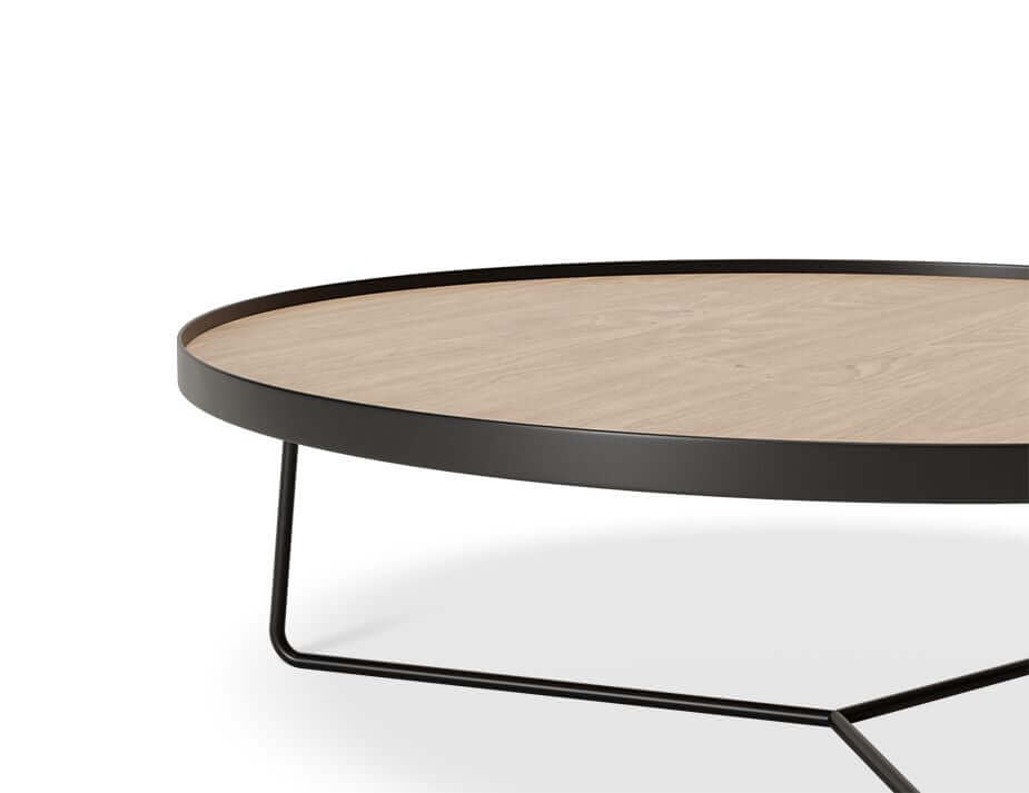 Alora Modern Black Oak Round Coffee Table