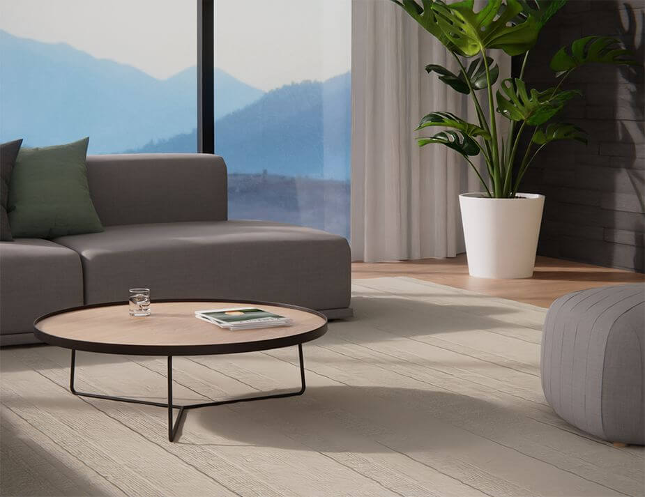 Alora Modern Black Oak Round Coffee Table
