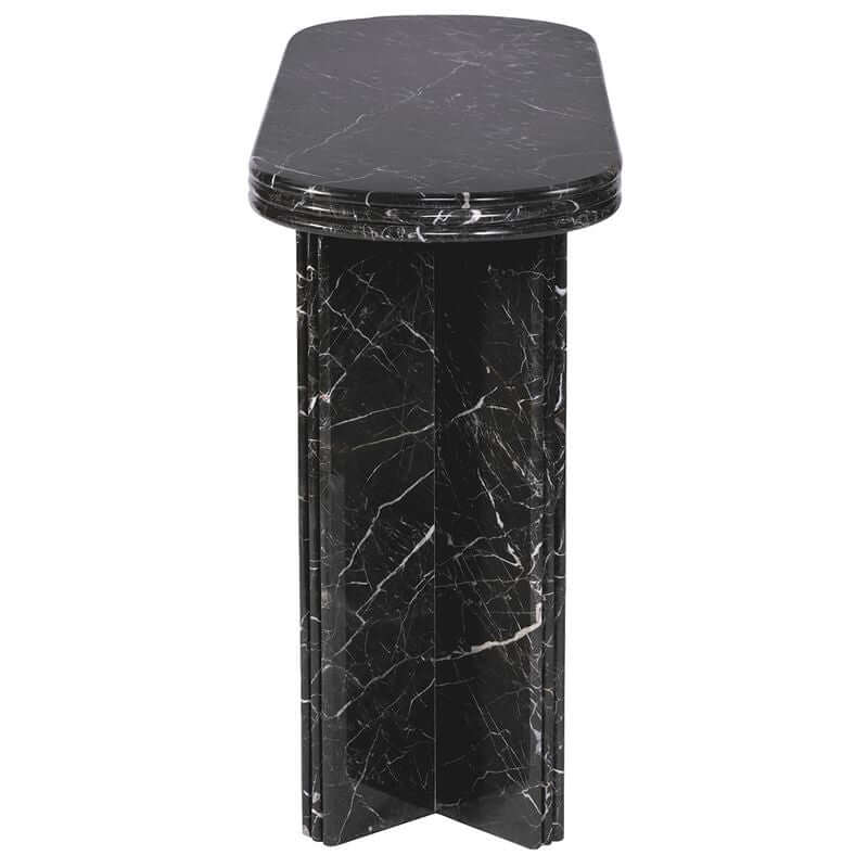 Andre Gold Inlay Marble Console Table