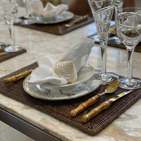 Antique Brown Rattan Rectangular Placemats