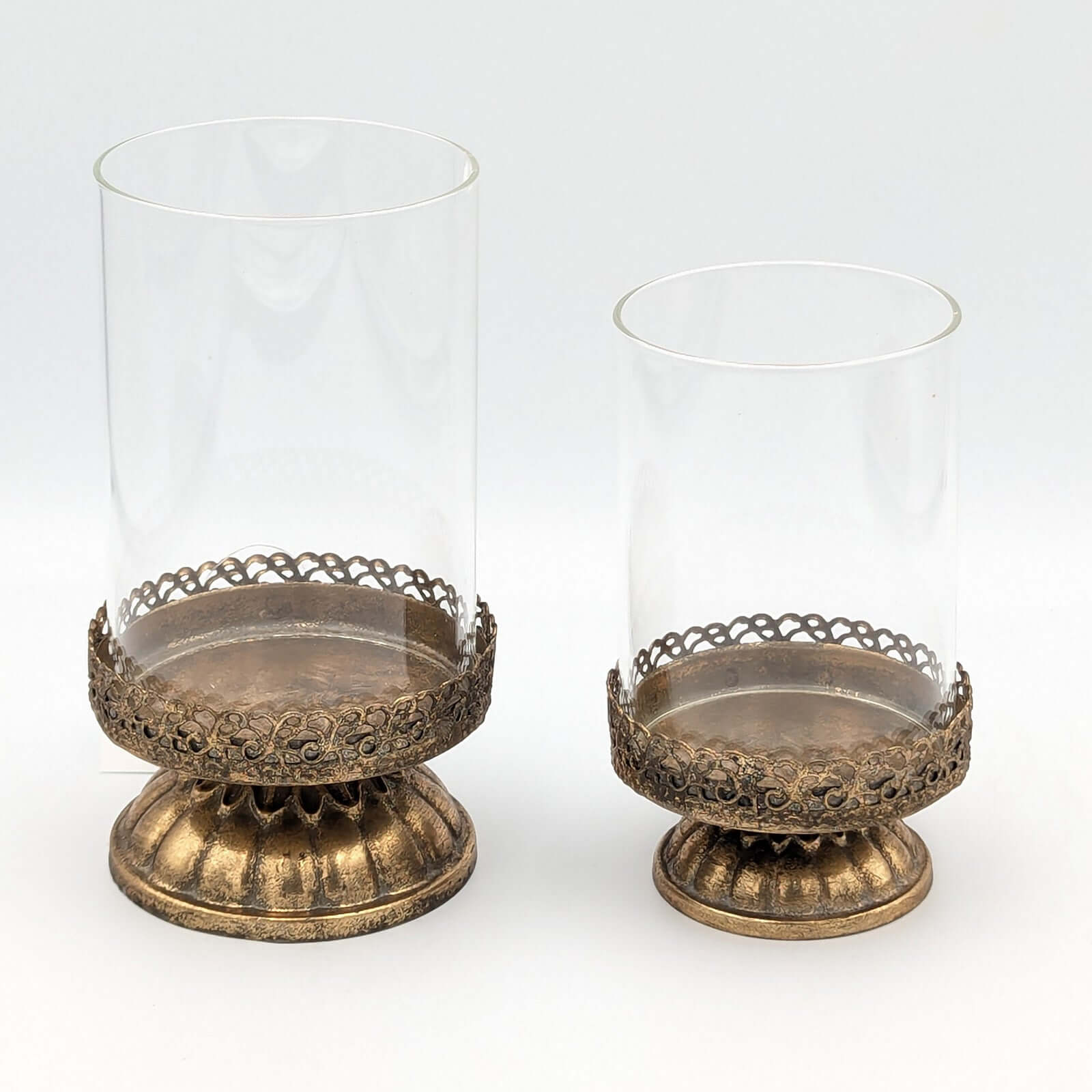 Antique Filigrana Rustic Gold Candlestick