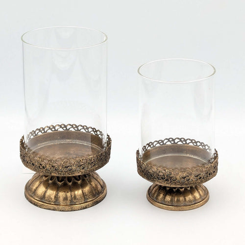 Antique Filigrana Rustic Gold Candlestick