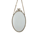 Antique Rustic Gold Oval Hanging Mirror (56cm H)
